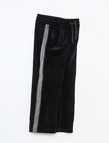 Pantaloni in velluto con bande paillettate