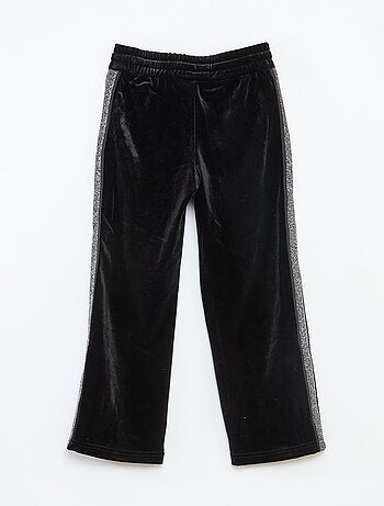 Pantaloni in velluto con bande paillettate