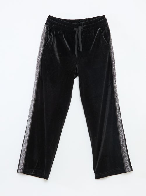 Pantaloni in velluto con bande paillettate - Kiabi