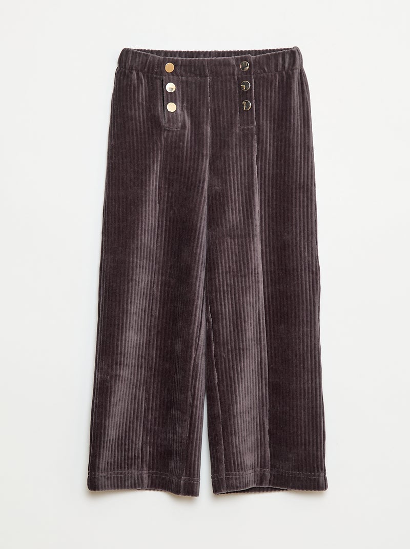 Pantaloni in velluto con doppia apertura a pressione - collezione facile da indossare Nero - Kiabi