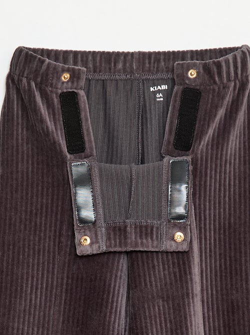Pantaloni in velluto con doppia apertura a pressione - collezione facile da indossare - Kiabi