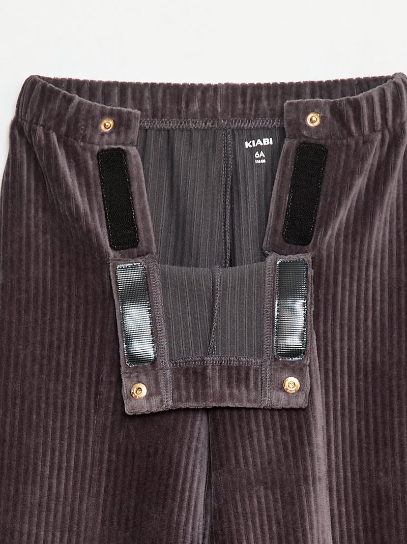 Pantaloni in velluto con doppia apertura a pressione - collezione facile da indossare Nero - Kiabi