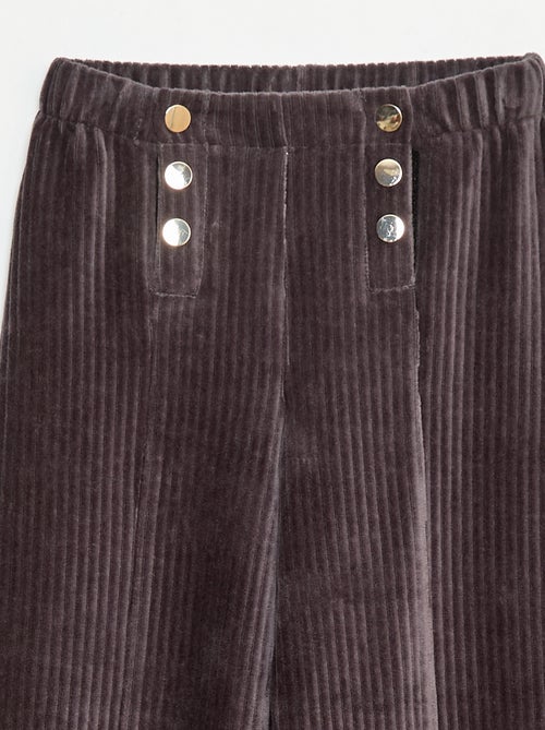 Pantaloni in velluto con doppia apertura a pressione - collezione facile da indossare - Kiabi