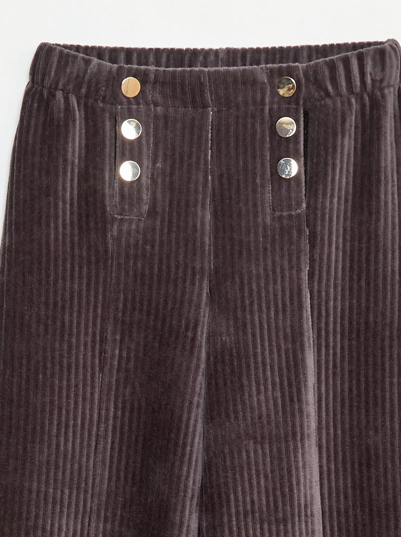 Pantaloni in velluto con doppia apertura a pressione - collezione facile da indossare Nero - Kiabi