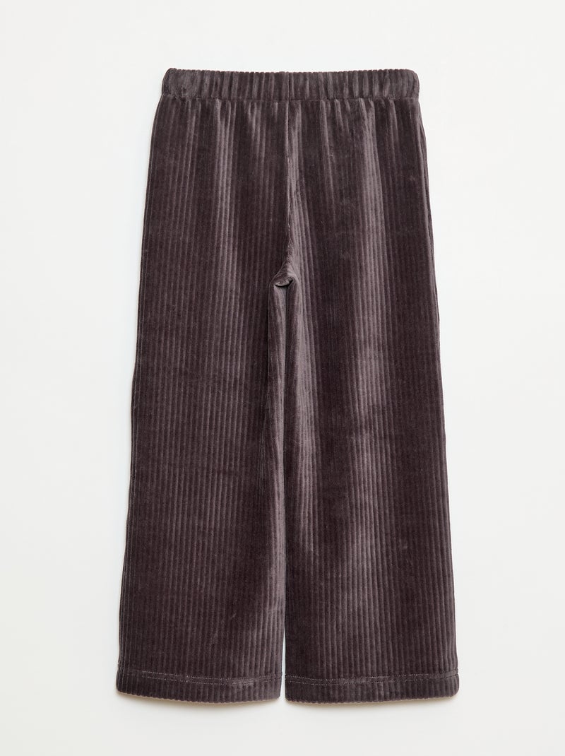 Pantaloni in velluto con doppia apertura a pressione - collezione facile da indossare Nero - Kiabi