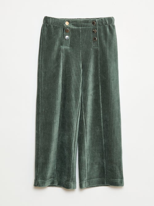 Pantaloni in velluto con doppia apertura a pressione - collezione facile da indossare - Kiabi