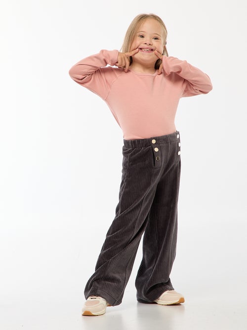Pantaloni in velluto con doppia apertura a pressione - So Easy - Kiabi