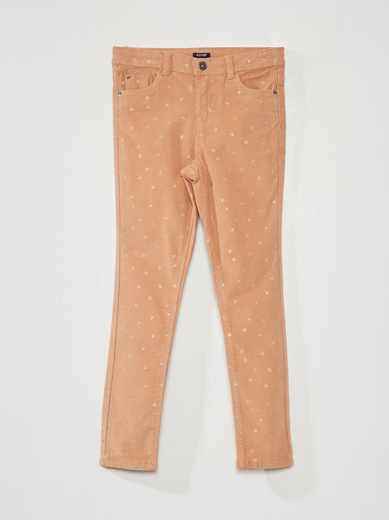 Pantaloni in velluto con stelle BEIGE - Kiabi