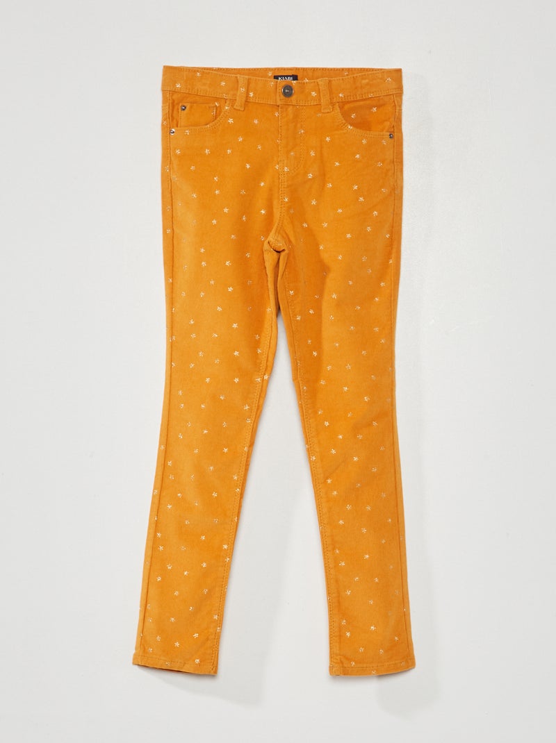 Pantaloni in velluto con stelle GIALLO - Kiabi