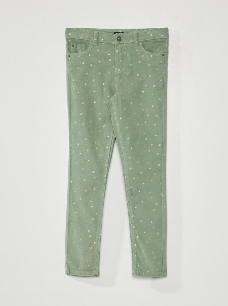 Pantaloni in velluto con stelle VERDE - Kiabi