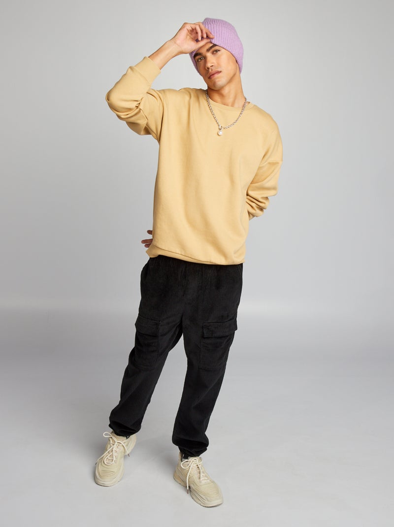 Pantaloni in velluto con tasche nero - Kiabi