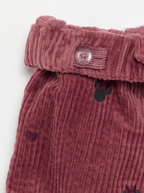 Pantaloni in velluto 'Disney' 'Minnie' - Kiabi