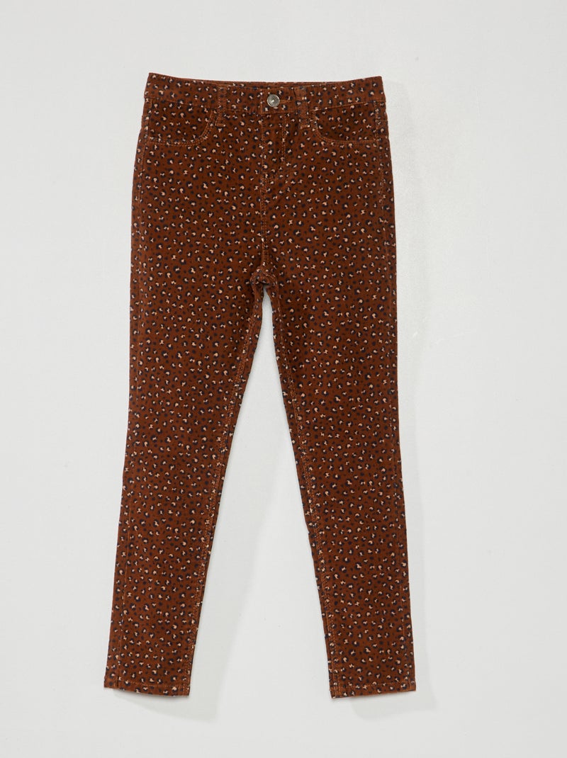 Pantaloni in velluto skinny 5 tasche MARRONE - Kiabi