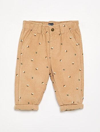 Pantaloni in velluto stampato