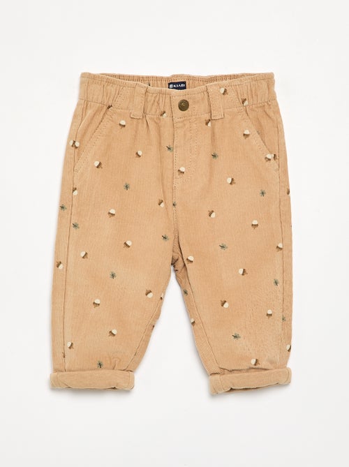 Pantaloni in velluto stampato - Kiabi Pantaloni in velluto stampato - Kiabi