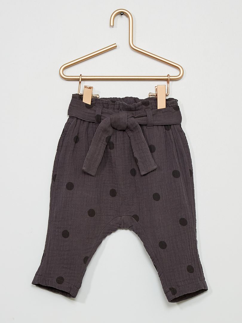Pantaloni in voile di cotone GRIGIO - Kiabi
