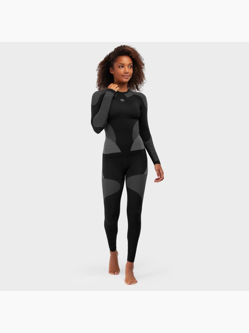 Pantaloni intimi a compressione donna sport invernali donna ultradry Nero - Kiabi