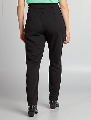 Pantalone elegante nero da donna con applicazioni di catene