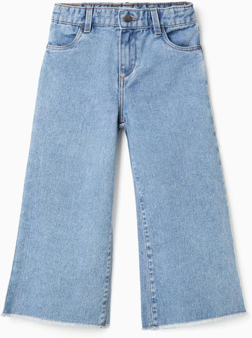 Pantaloni jeans a gamba larga con orli sfrangiati - Kiabi