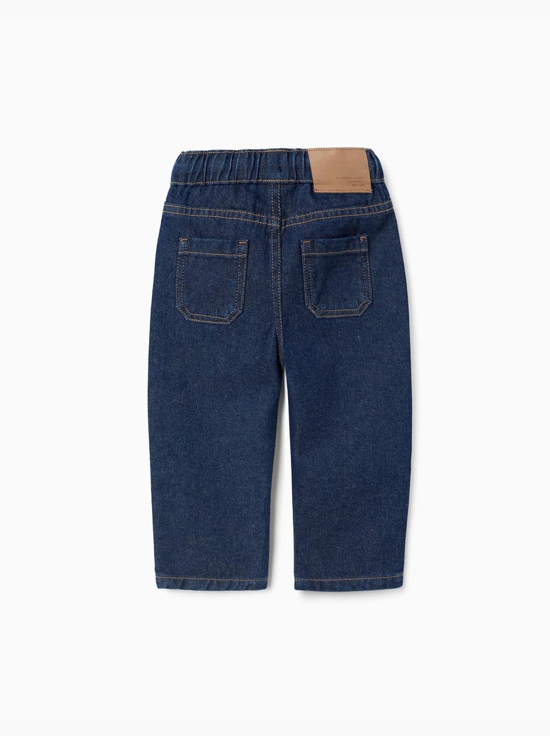 Pantaloni jeans ampia con coulisse Blu scuro - Kiabi