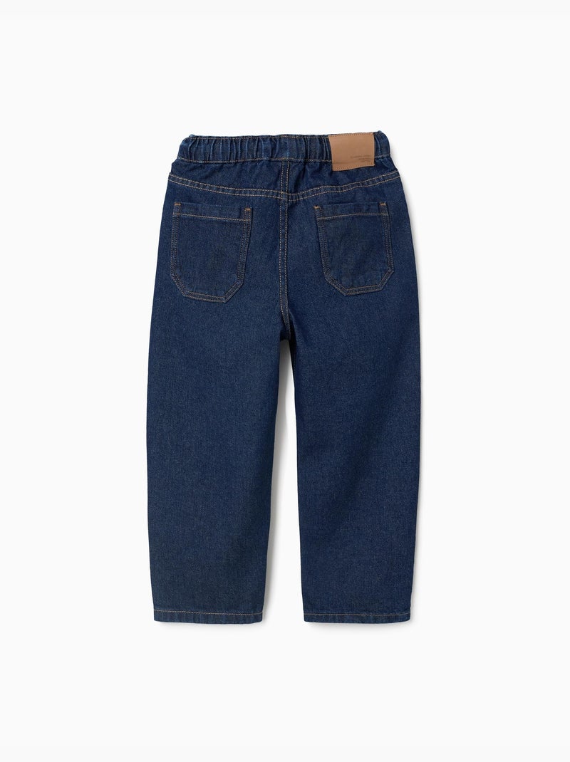 Pantaloni jeans ampia con coulisse Blu scuro - Kiabi