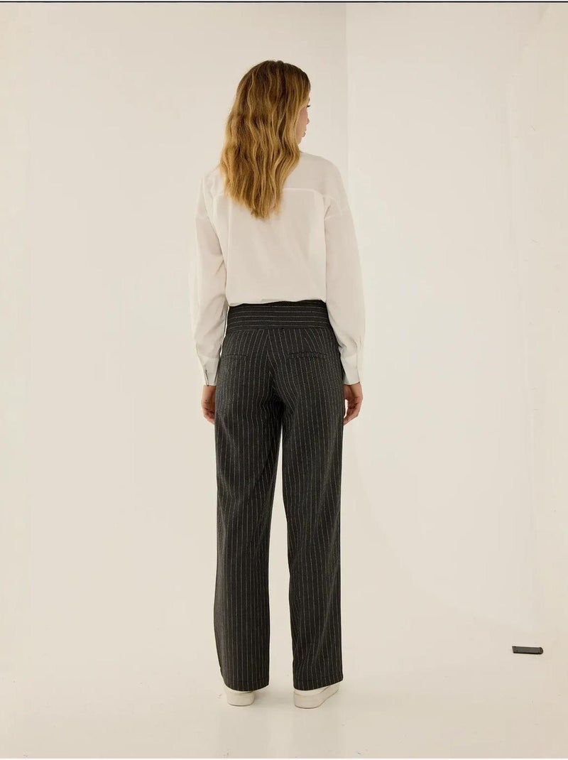 Pantaloni jennifer a righe sottili hiccup Grigio - Kiabi