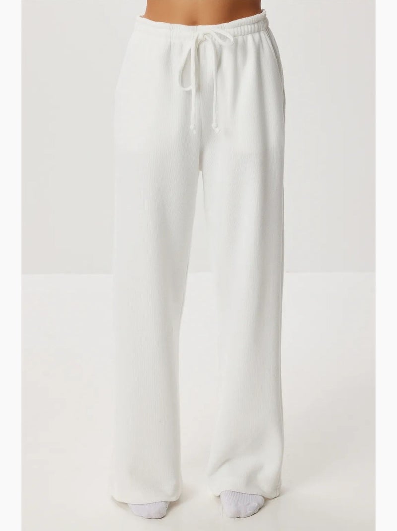 Pantaloni jogger a gamba larga con chiusura a coulisse istanbul Ecru - Kiabi