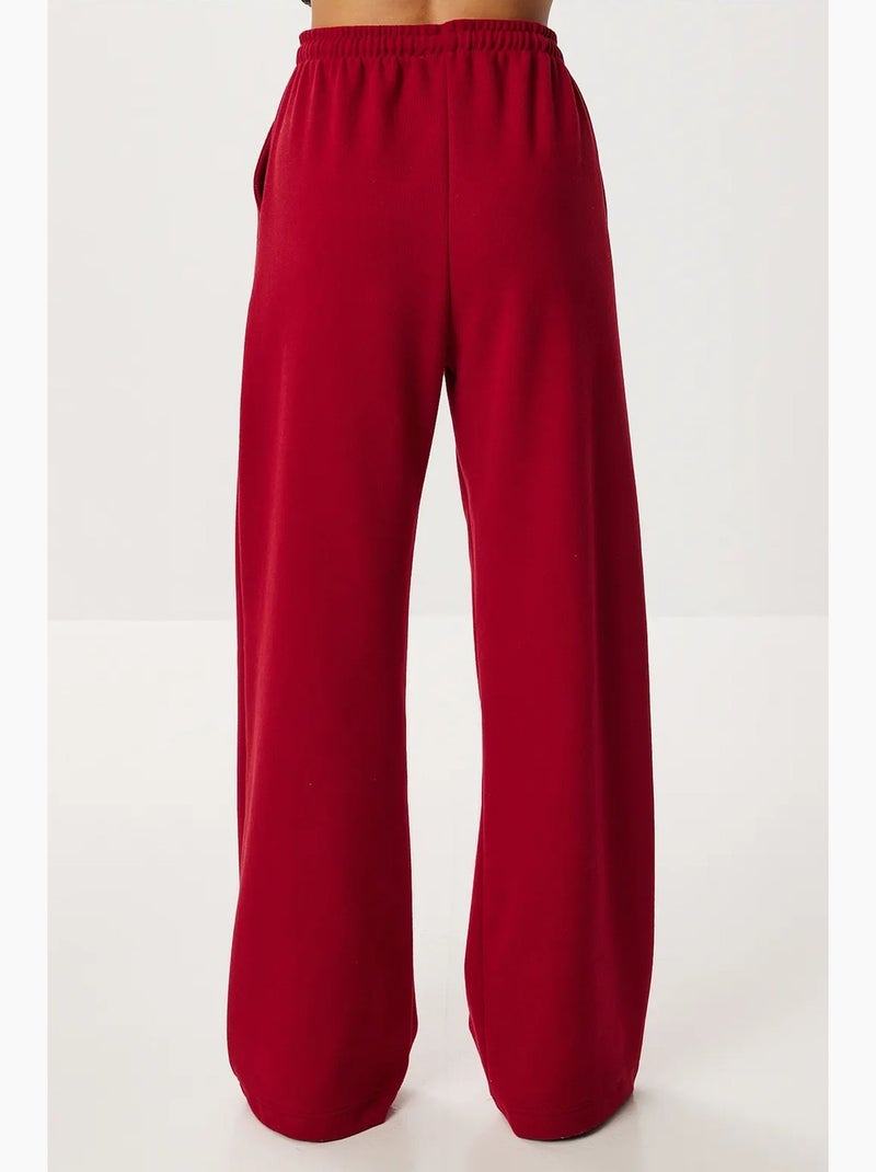 Pantaloni jogger a gamba larga con chiusura a coulisse istanbul Rosso granata - Kiabi