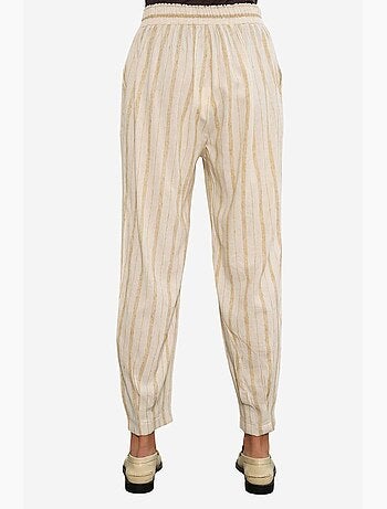 Pantaloni jogger a righe in misto lino bdart