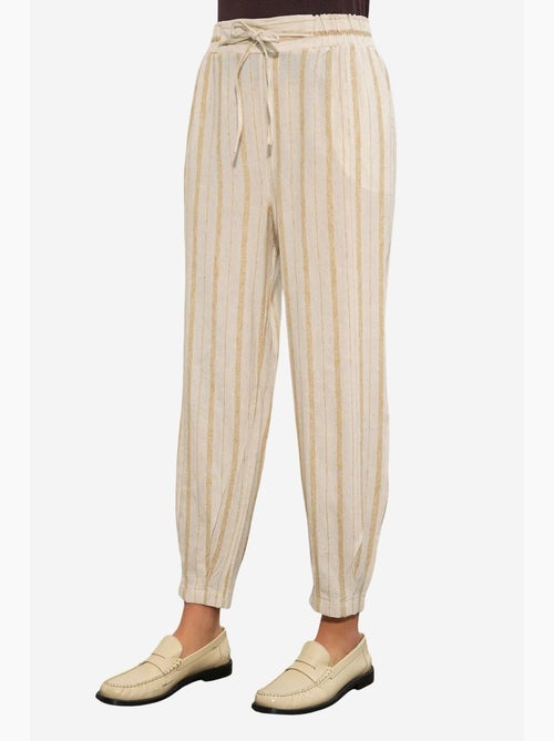 Pantaloni jogger a righe in misto lino bdart - Kiabi Pantaloni jogger a righe in misto lino bdart - Kiabi