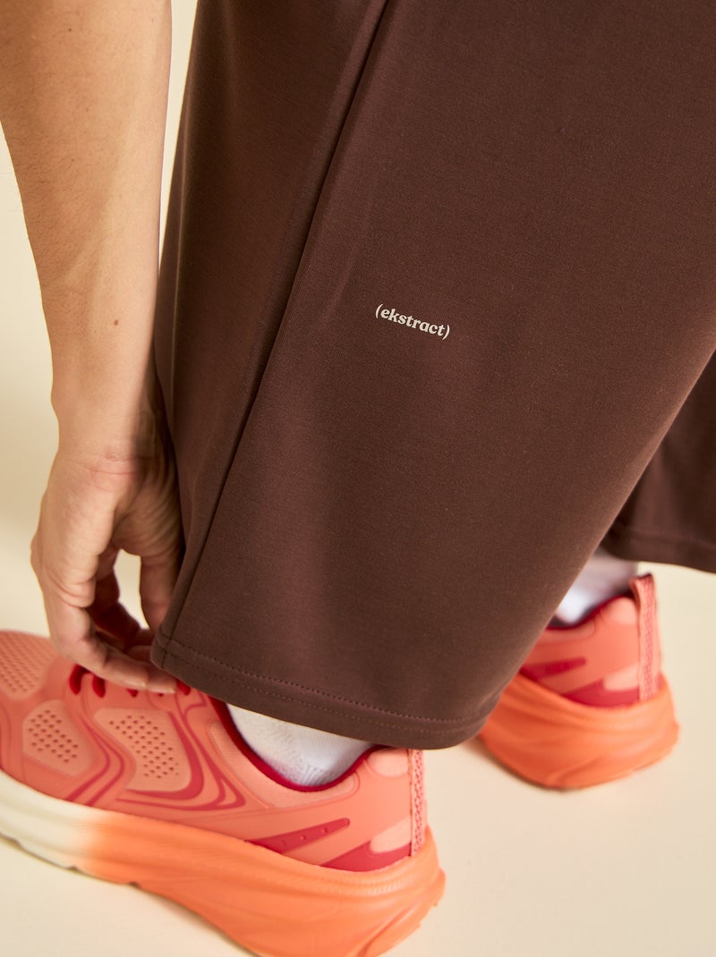 Pantaloni jogger a tinta unita a vita regolare Marrone - Kiabi