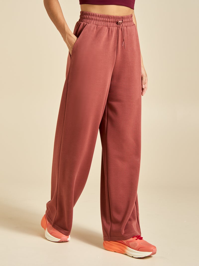 Pantaloni jogger a tinta unita a vita regolare Marrone - Kiabi