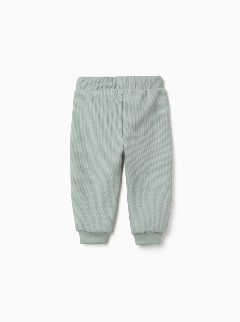 Pantaloni jogger a trama waffle con coulisse Verde - Kiabi