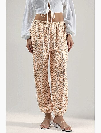 Pantaloni jogger a vita bassa con stampa zebrata hiccup