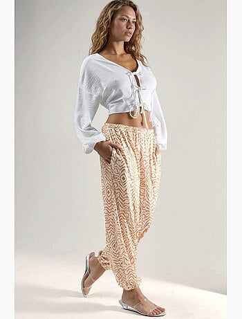 Pantaloni jogger a vita bassa con stampa zebrata hiccup