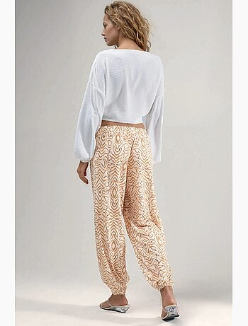 Pantaloni jogger a vita bassa con stampa zebrata hiccup