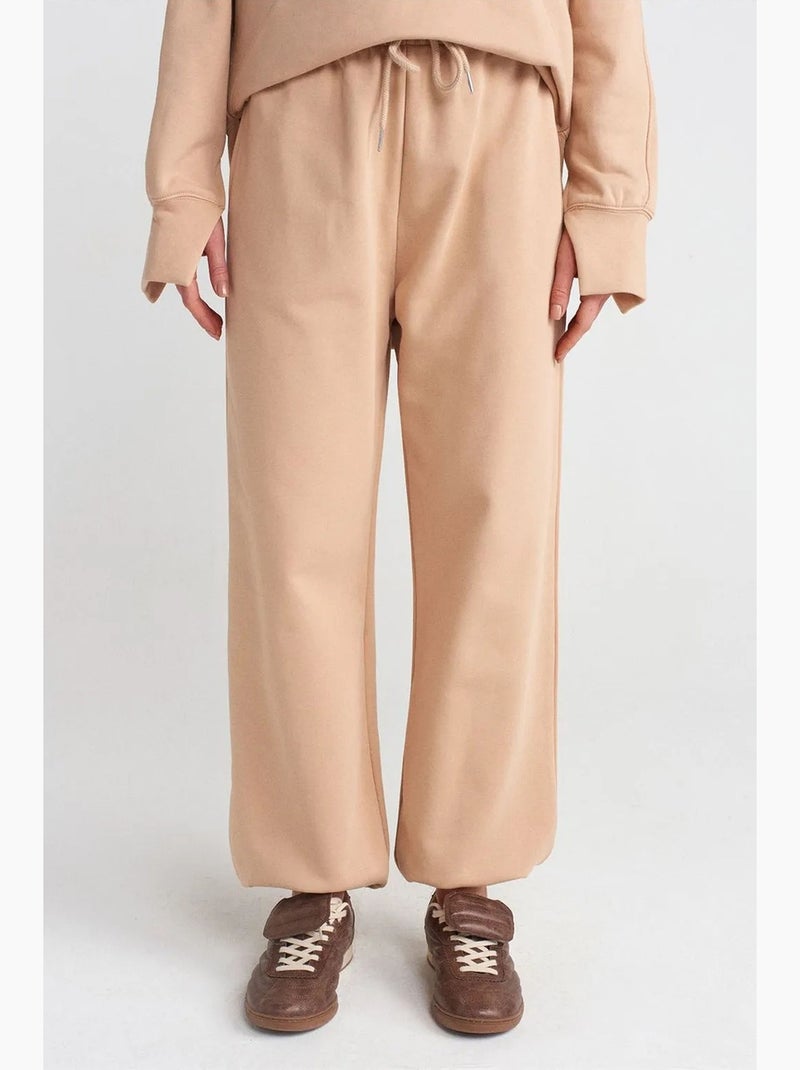 Pantaloni jogger ampi in felpa dilvin Beige naturale - Kiabi