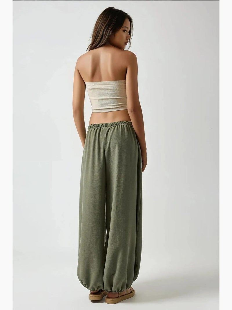 Pantaloni jogger baggy fit a vita bassa hiccup Cachi - Kiabi