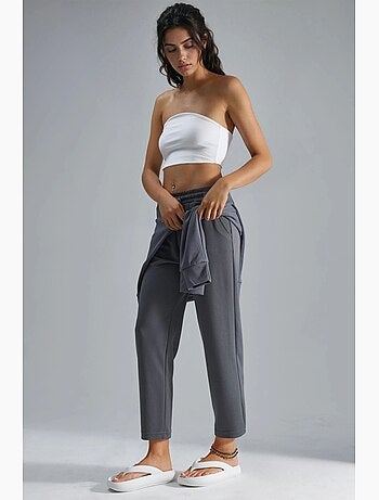 Pantaloni jogger carrot fit con vita elasticizzata effetto modal, hiccup