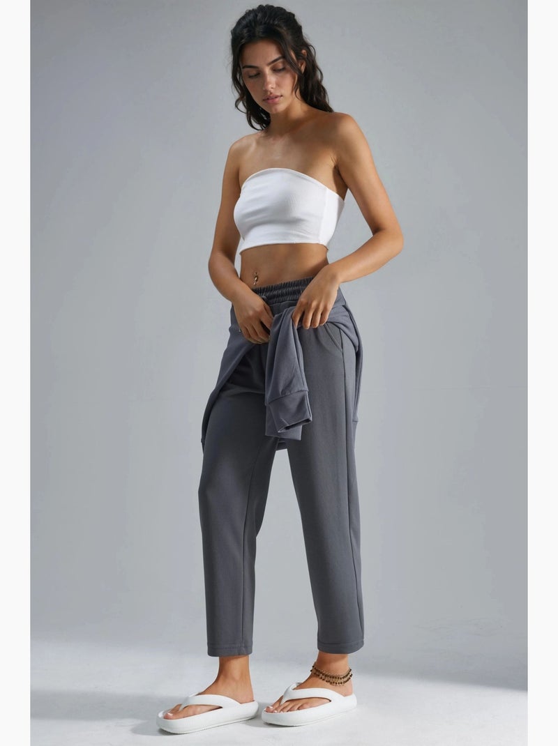 Pantaloni jogger carrot fit con vita elasticizzata effetto modal, hiccup Grigio - Kiabi