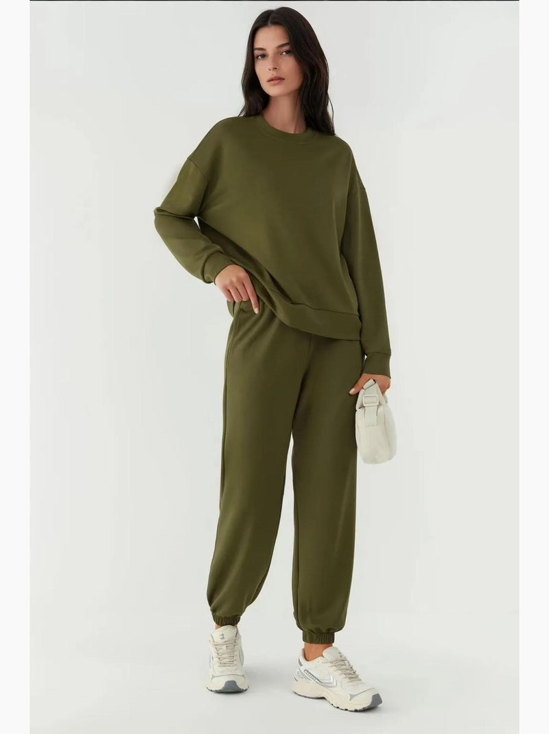 Pantaloni jogger con vita elastica e tocco modal hiccup Cachi - Kiabi