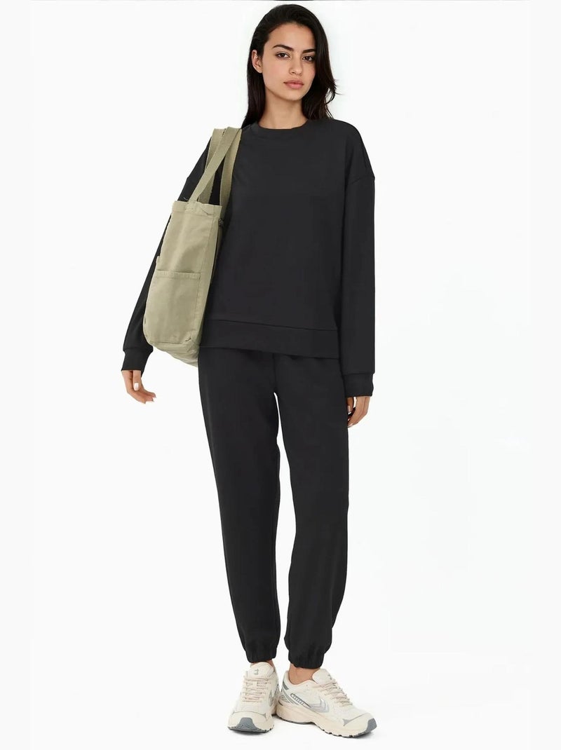 Pantaloni jogger con vita elastica e tocco modal hiccup Nero - Kiabi