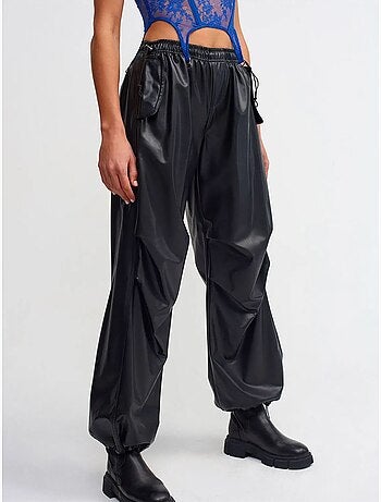 Pantaloni jogger da donna in ecopelle dilvin