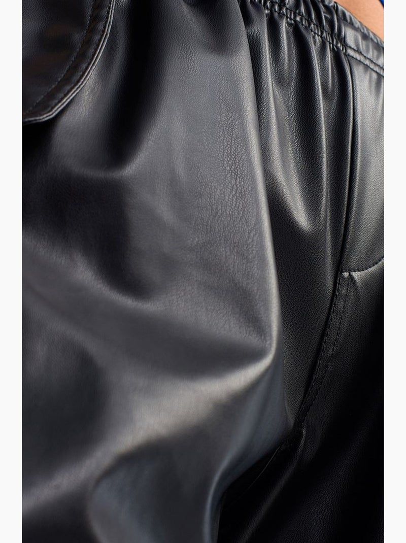 Pantaloni jogger da donna in ecopelle dilvin Nero - Kiabi