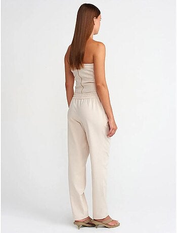 Pantaloni jogger da donna in misto lino