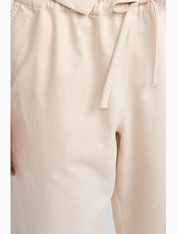 Pantaloni jogger da donna in misto lino dilvin