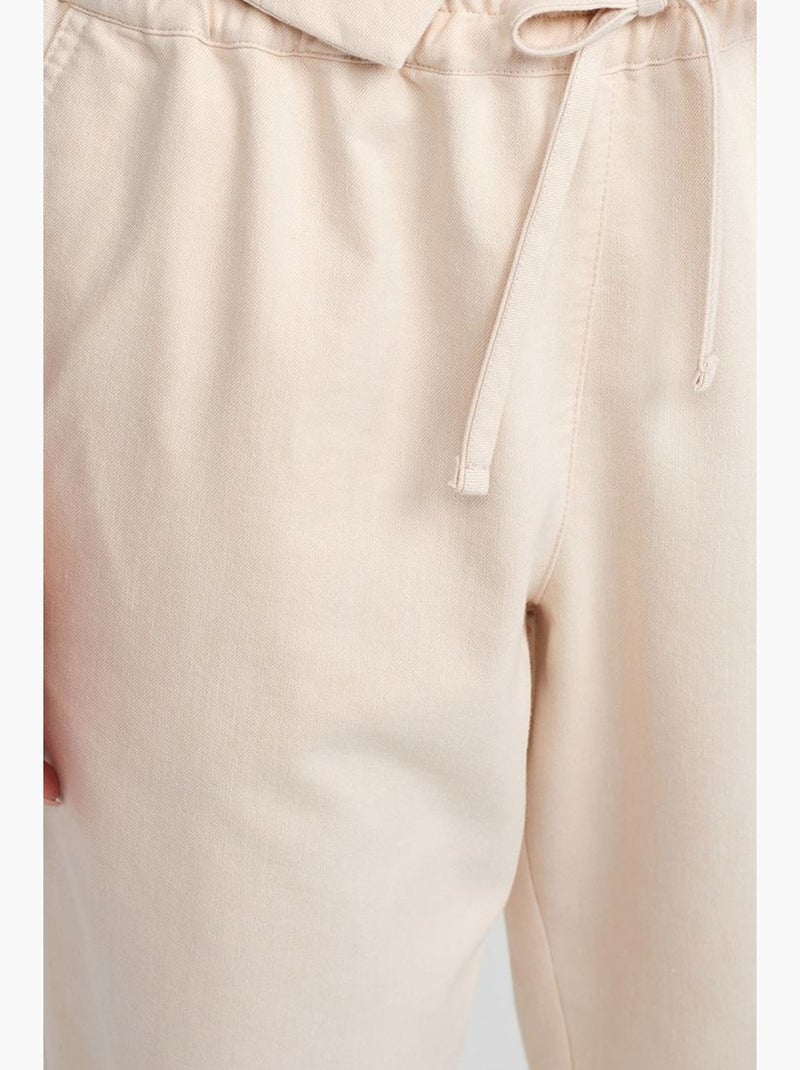 Pantaloni jogger da donna in misto lino dilvin Crema - Kiabi