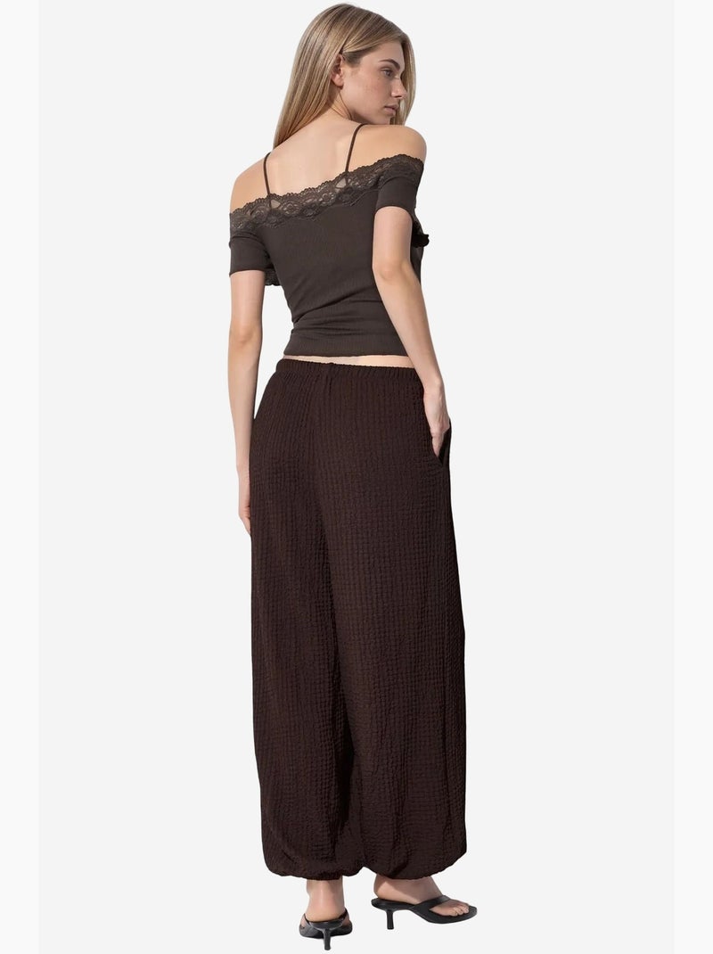 Pantaloni jogger da donna in tessuto busem Marrone cioccolato - Kiabi
