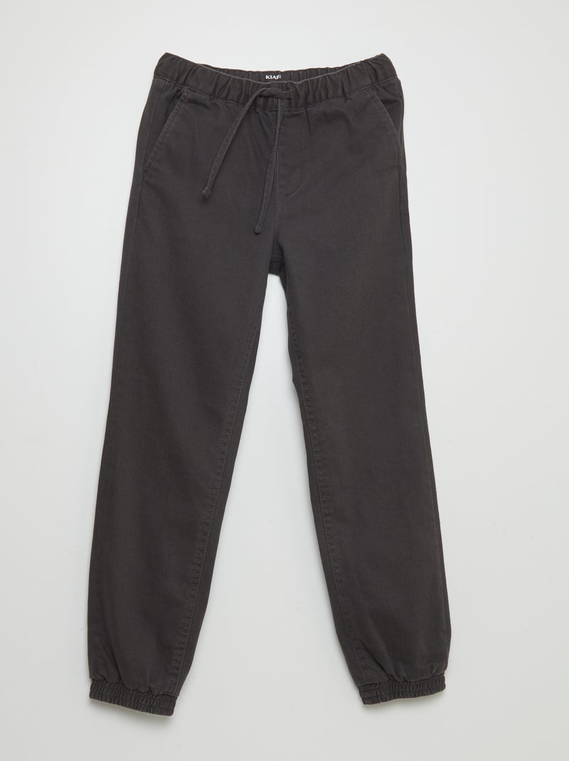 Pantaloni jogger dritti con interno foderato NERO - Kiabi