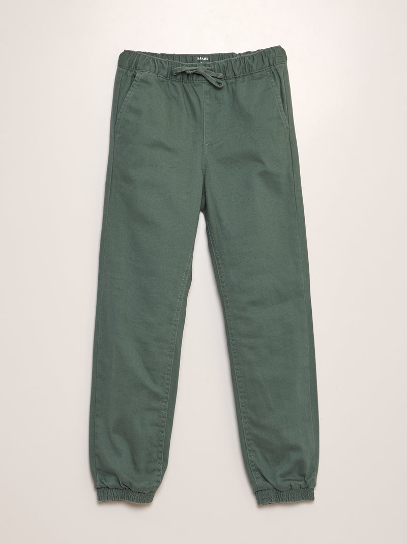 Pantaloni jogger dritti con interno foderato VERDE - Kiabi